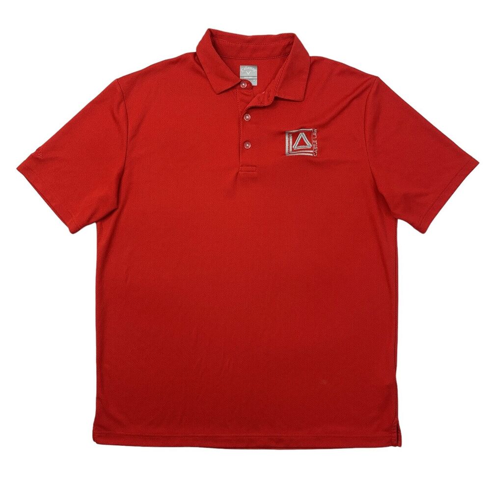 Callaway Polo Shirt Mens L Large Red Optidri Performance Short Sleeve Golf